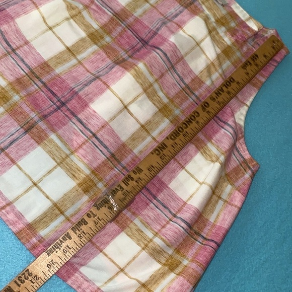 LOFT BEACH tulip style back button snap closure tank plaid soft NEW size S - Picture 11 of 11